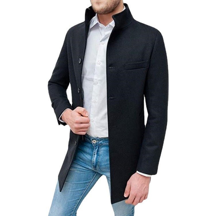 Woolen Coat Stand Collar Coat And Trench Coat