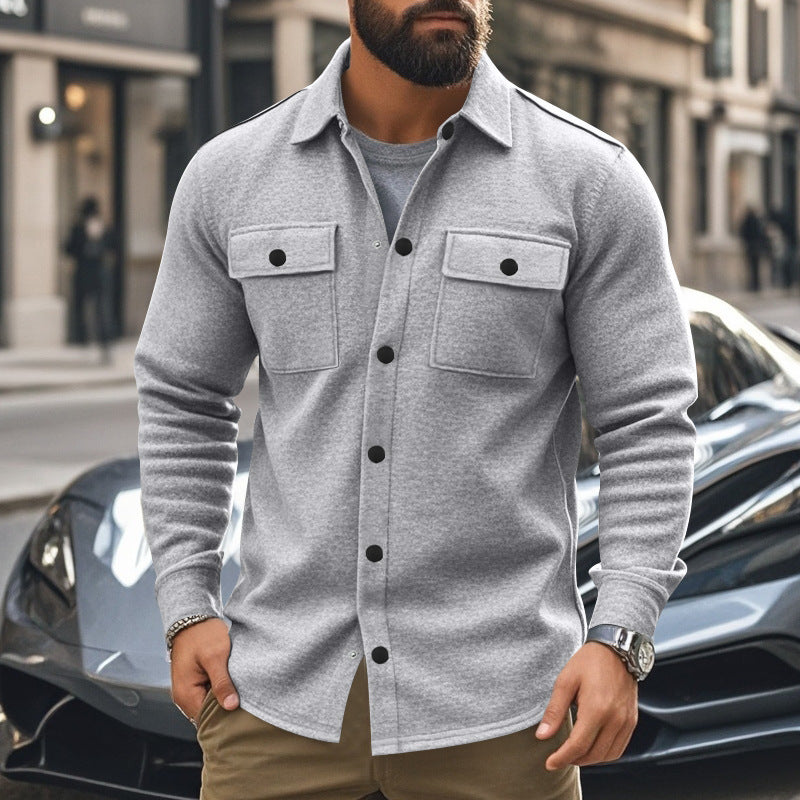 Men's Lapel Multi-pocket Single-breasted Jacket