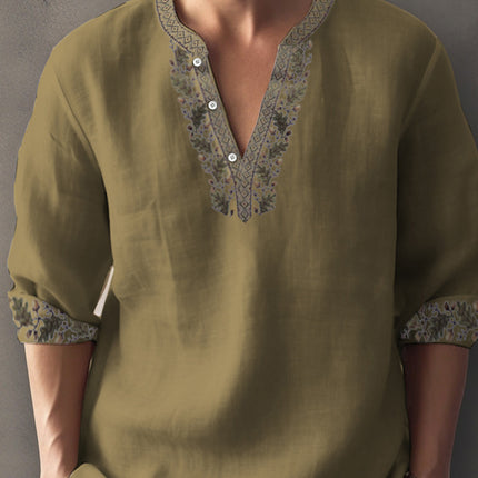 3D Digital Printing Bamboo Linen Long Sleeve European And American