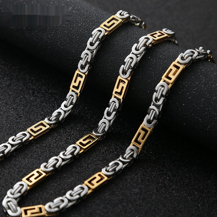 Mens Handmade Single-Link Stainless Steel Titanium Steel Bracelet