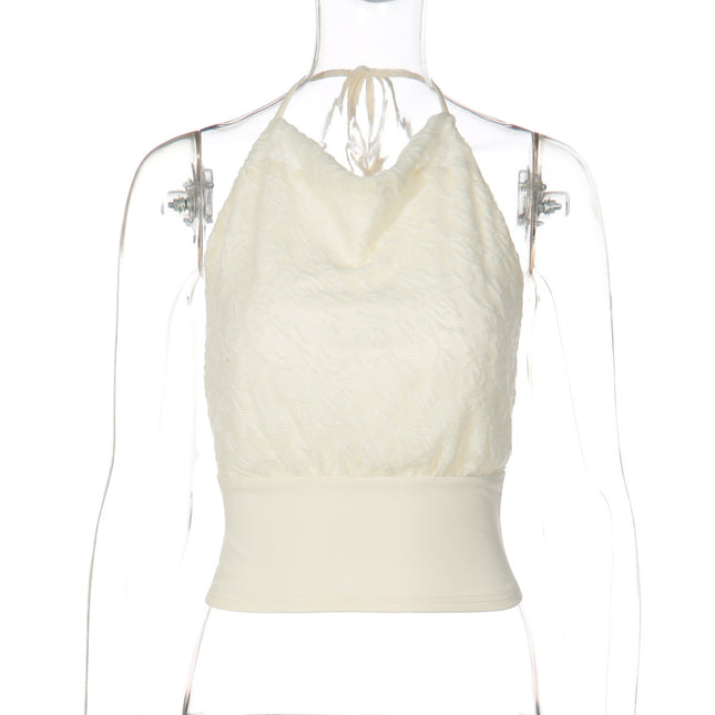 Sexy Lace Patchwork Backless Cinched Waist Lace-up Camisole
