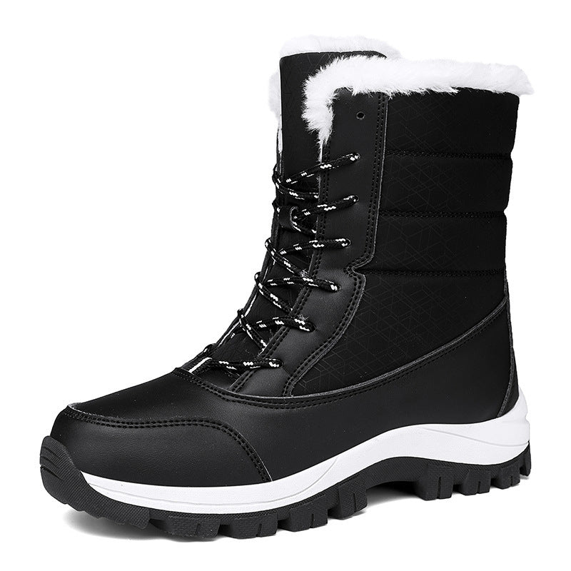 Winter Cotton Boots Outdoor Women's Fleece Lined Padded Warm Keeping Snow Boots