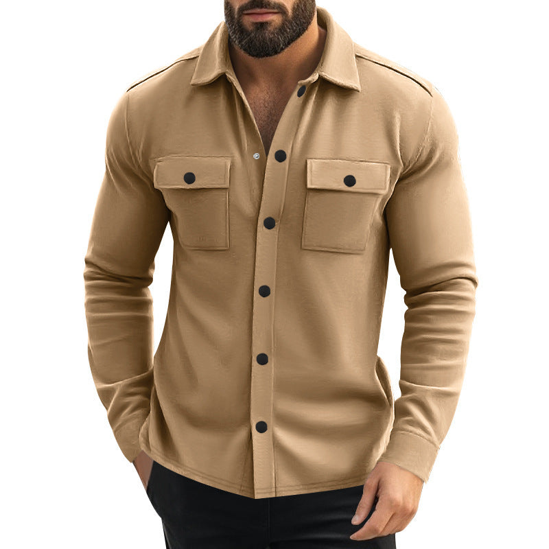 Men's Lapel Multi-pocket Single-breasted Jacket