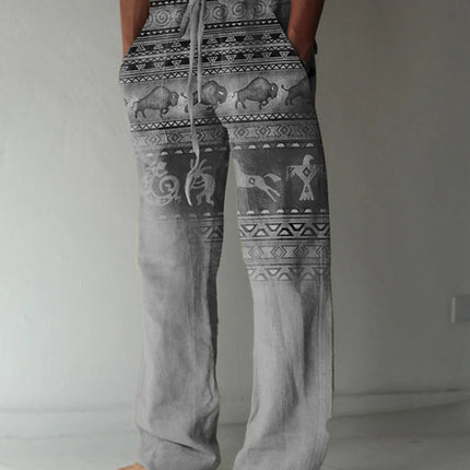 Men's Linen Printed Loose Casual Pants