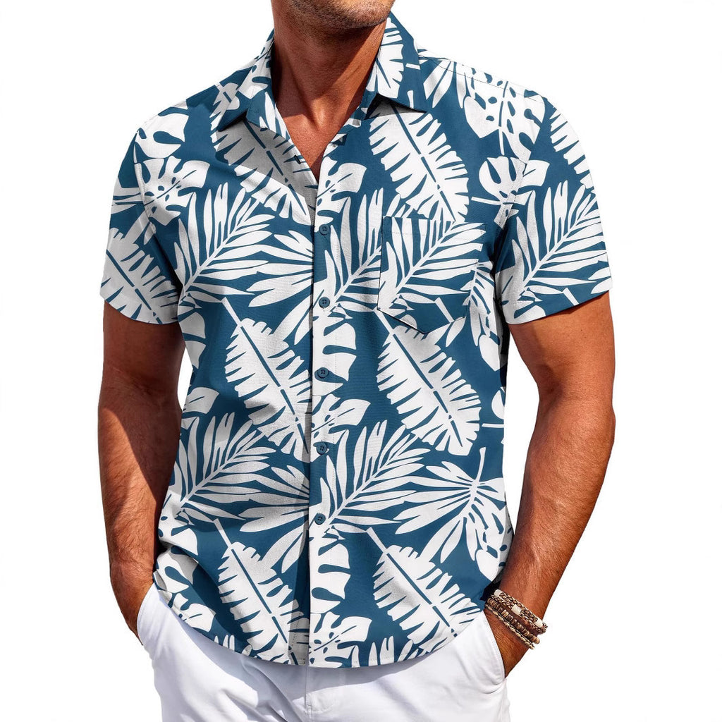 Men's Shirt Hawaiian Short Sleeve Shirt 3D Digital Print Holiday Printing