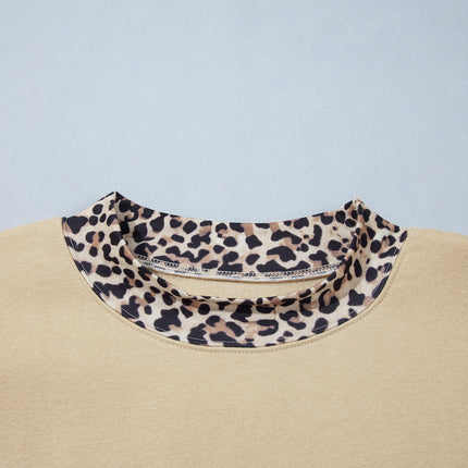 Parchment Plus Size Leopard Trim Mock Neck FAITH Graphic Sweatshirt