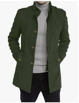 Wool Mid-length Zipper Plus Size Fake Two-pieces Coats