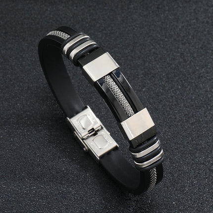 Fashionable Snake-Print Plated Steel Chain Bracelet