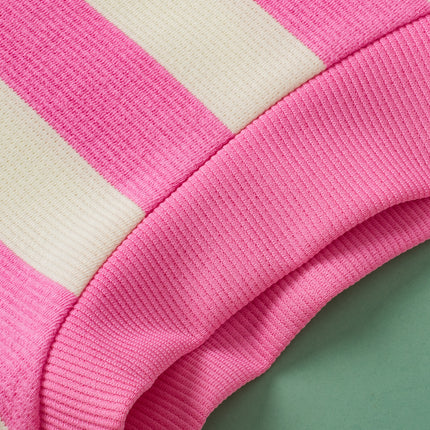 Pink Stripe V Neck Collared Cap Sleeve Top
