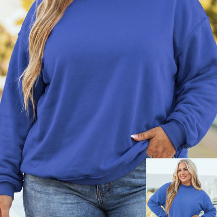 Racing Red Exposed Seam Detail Reversible Double Wear Plus Size Sweatshirt