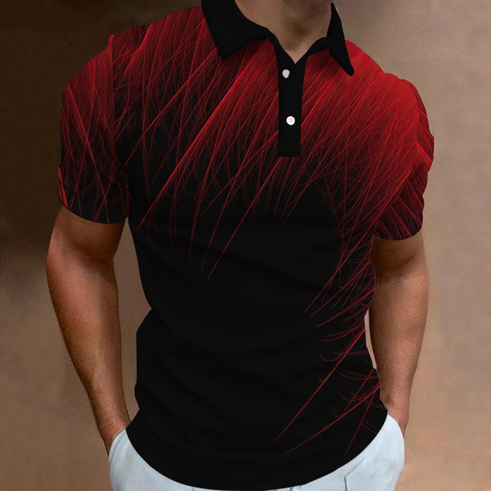 Men's Casual Loose Short Sleeves Plus Size Printed Aurora