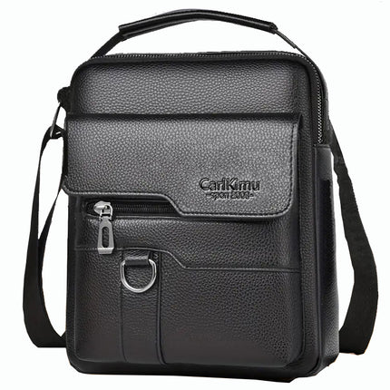 Mens Lychee-Grain Business Commuter Shoulder Crossbody Bag