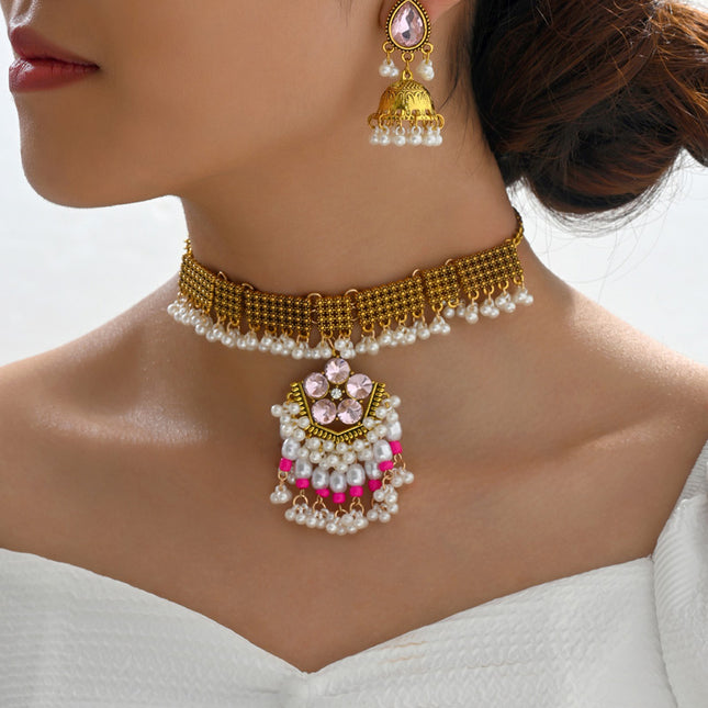Fashion Retro Necklace Earrings Women's Set