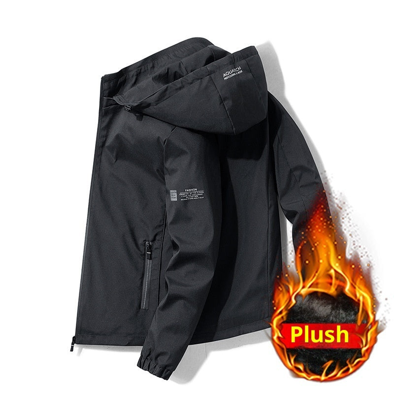 Youth Handsome Fleece-lined Thick Jacket Men