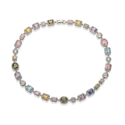 Retro Light-luxury Geometric Jewelry Set Featuring A Bracelet And Necklace