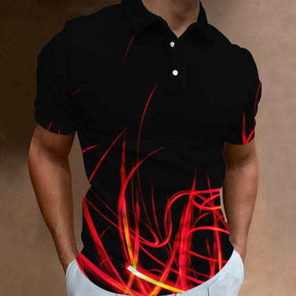 Men's Casual Loose Short Sleeves Plus Size Printed Aurora