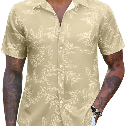 Men's Casual European And American Floral Short-sleeved Shirt