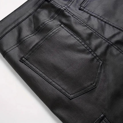 Mens Windproof PU Pants For Motorcycle And Outdoor Riding