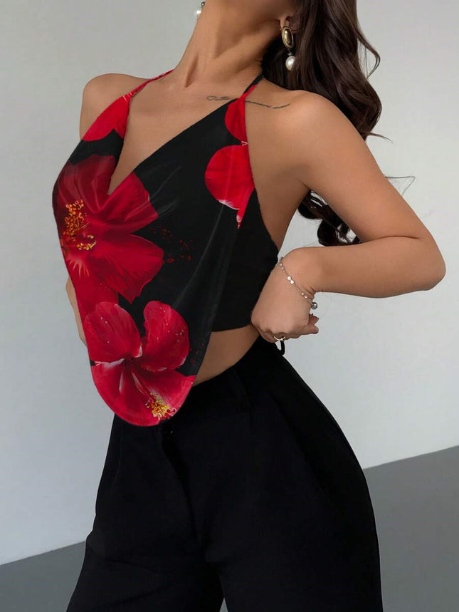 Women's Y2K Halter Neck V-Neck Backless Camisole