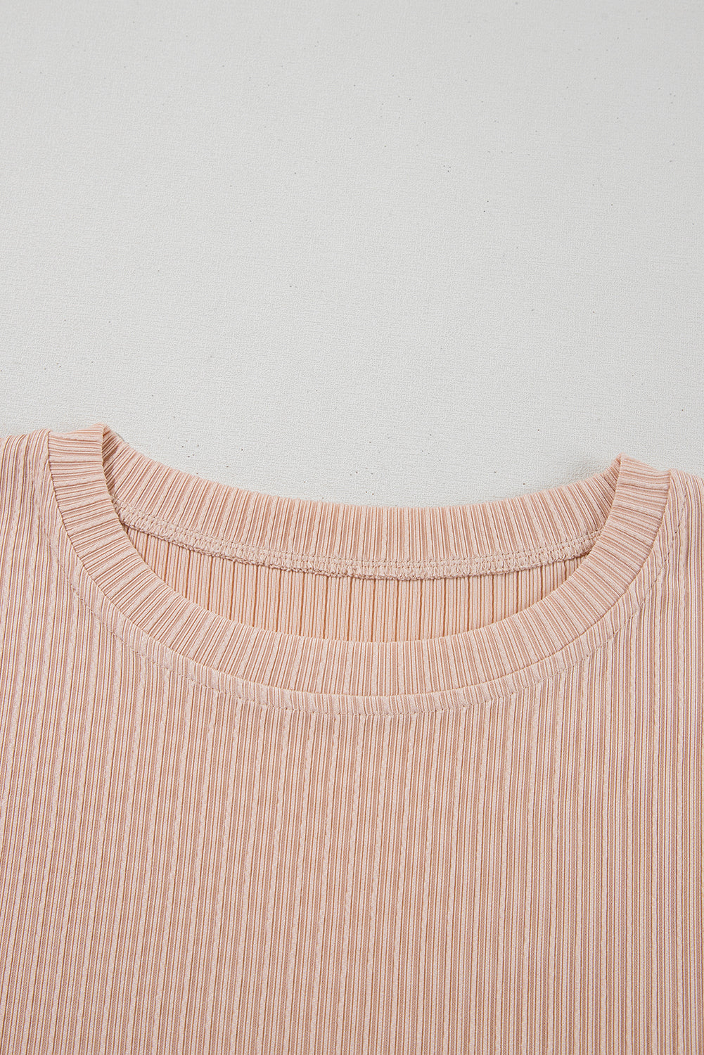 Jet Stream Textured Knit Round Neck Short Sleeve Top