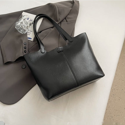 Large Capacity Casual Underarm Shoulder Bag Retro Textured Tote Bag