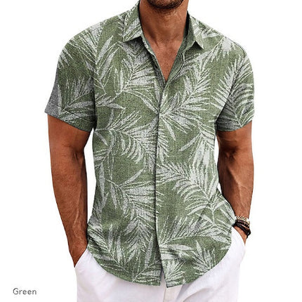 Men's Linen Short-sleeved T-shirt Loose