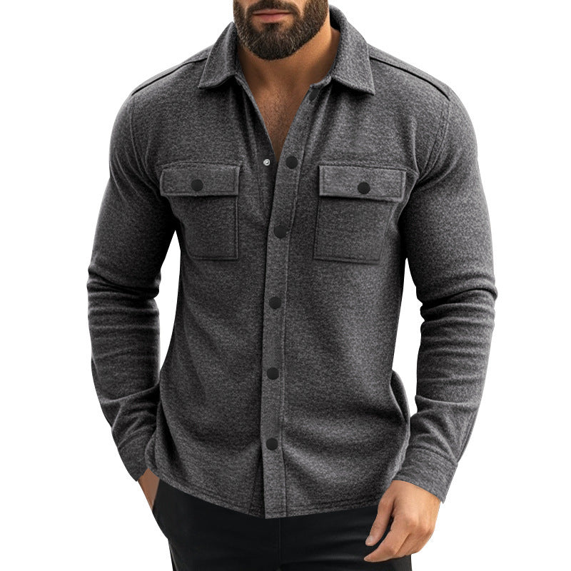 Men's Lapel Multi-pocket Single-breasted Jacket