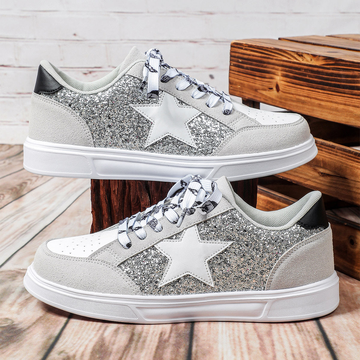 Women's Trendy Casual Sneaker Couple Leopard Print All-match Sequins