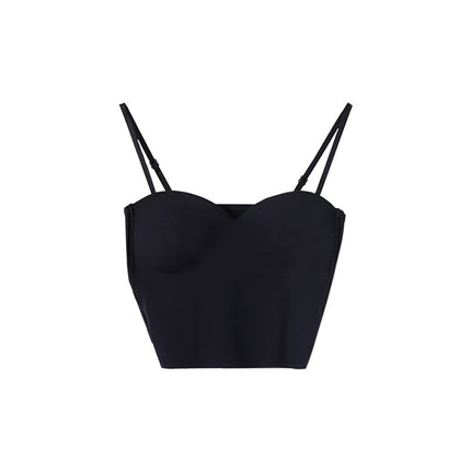 Ice-silk Seamless Camisole With Chest Pads Figure-flattering Outerwear