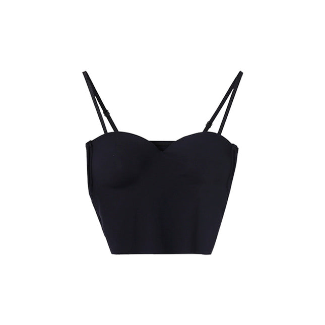Ice-silk Seamless Camisole With Chest Pads Figure-flattering Outerwear