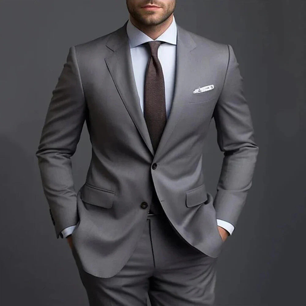 Business Casual Men's Fashion Suit Two-piece Suit