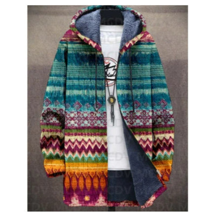 Men's 3D Personalized Printing Fashion Warm Hooded Jacket