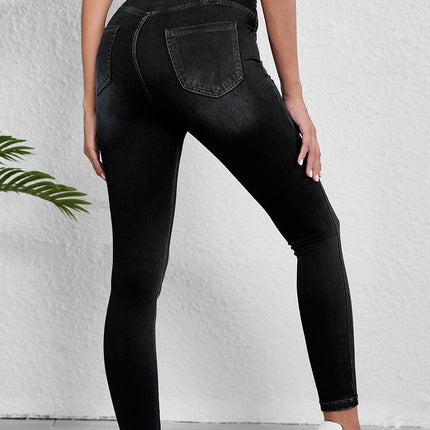 Black Arched Waist Stretchy Slim Fit Jeggings
