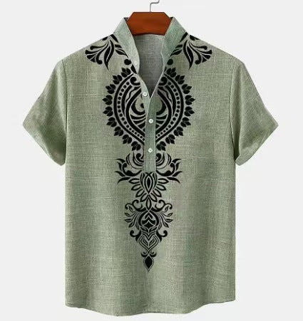 Men's Fashion Personalized Button Linen Leisure Shirt