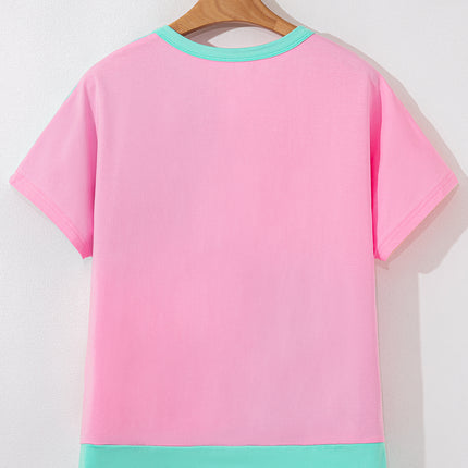 Mint Green Two Tone Half Buttons Collared T Shirt