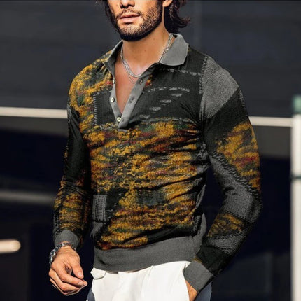 Fashion New Men's 3D Printed Long-sleeved Top