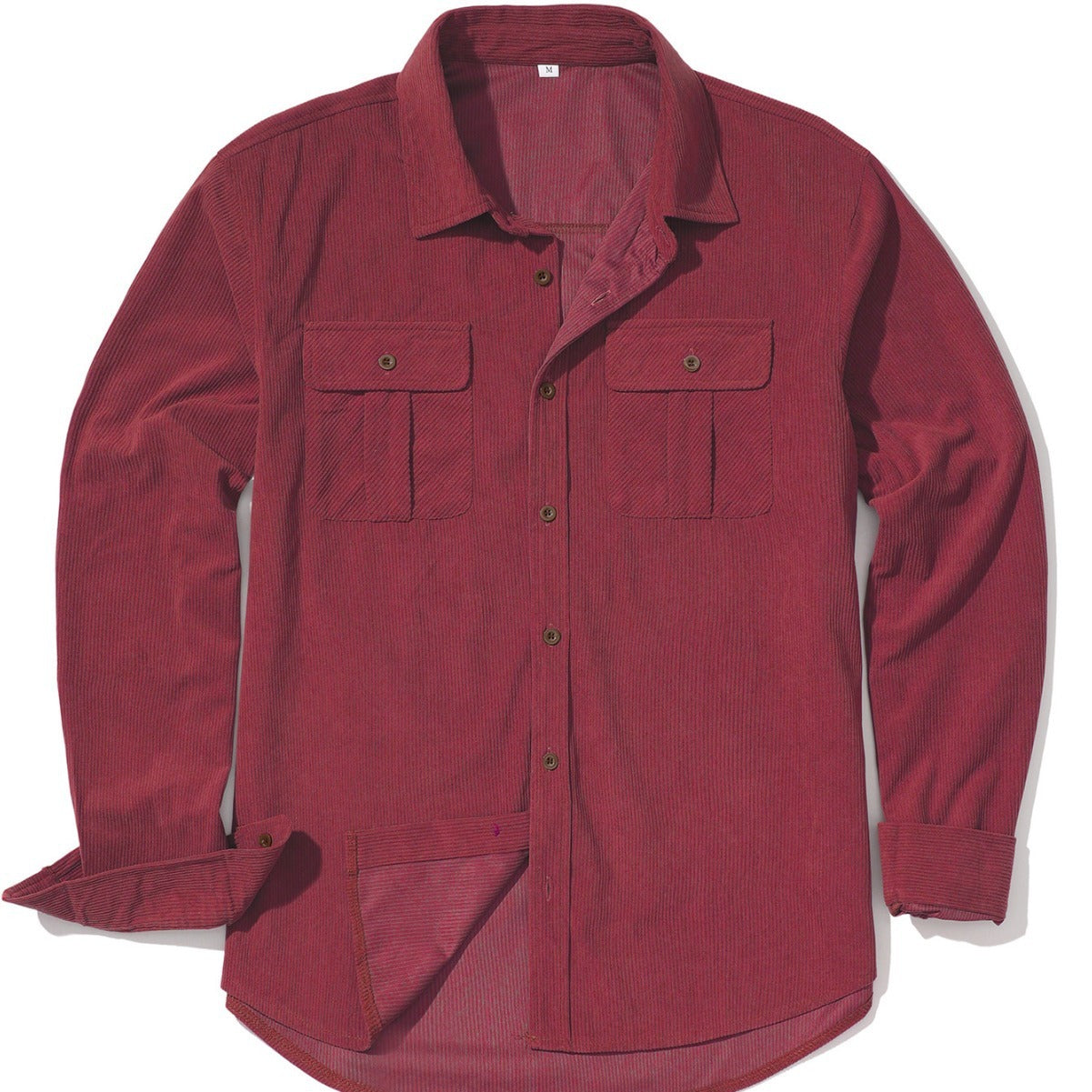 Men's Casual Outdoor Retro Light Core Velvet Solid Color Shirt