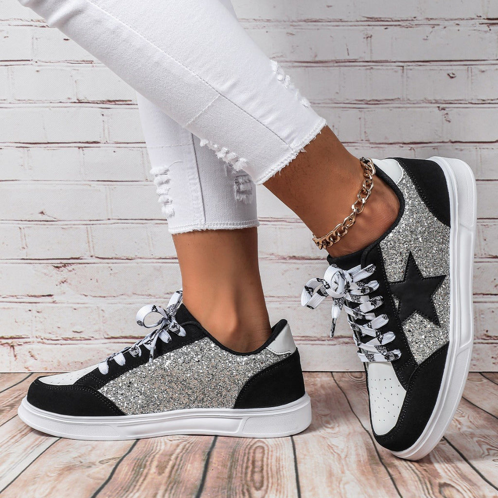 Women's Trendy Casual Sneaker Couple Leopard Print All-match Sequins