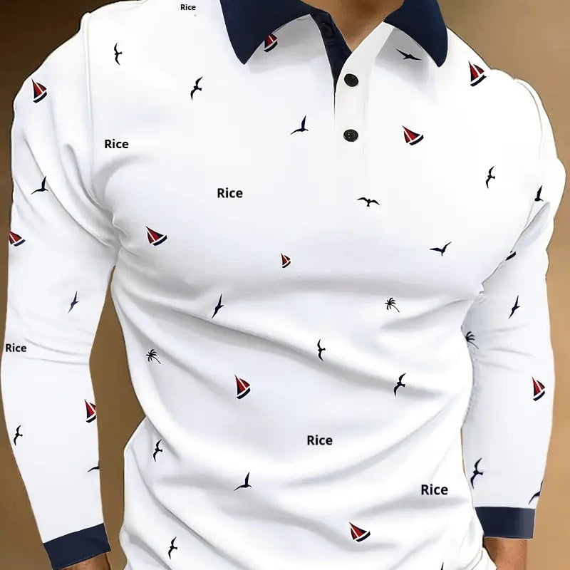 Design Button Long Sleeve Retro Loose Top