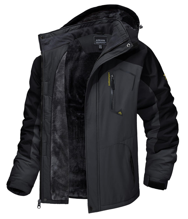 Outdoor Waterproof Winter Jacket Detachable Hat
