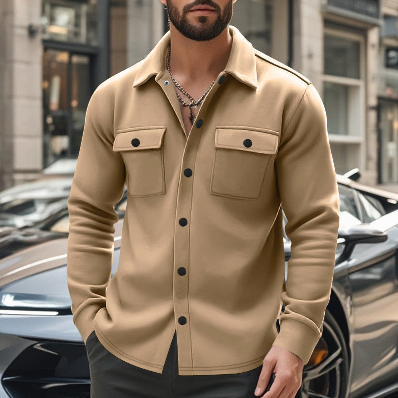 Men's Lapel Multi-pocket Single-breasted Jacket