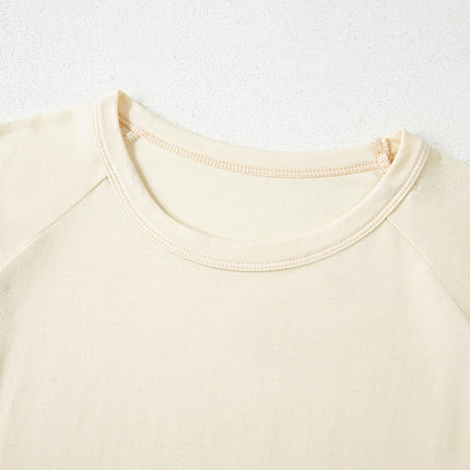 White Color Block Stitched Sleeve Loose T Shirt