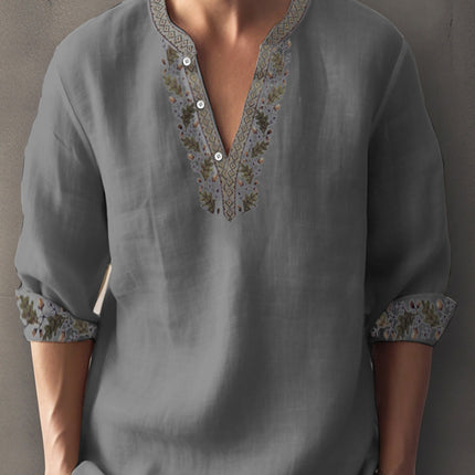 3D Digital Printing Bamboo Linen Long Sleeve European And American