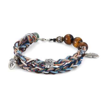 925 Sterling Silver Hand-braided Bracelet For Men And Women