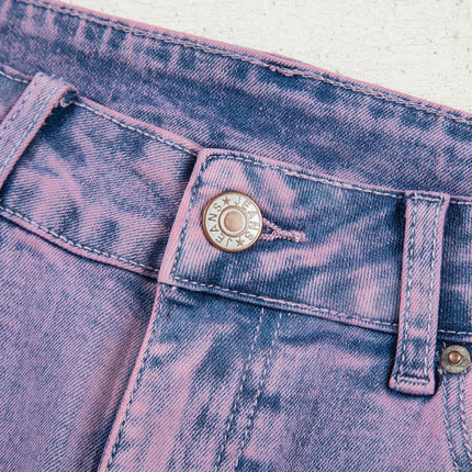 Orchid Petal Vintage Wash Frayed Hem Ankle-length Jeans