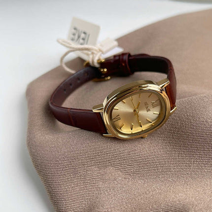 Genuine Leather Small Dial Women's Simple Retro Belt Watch