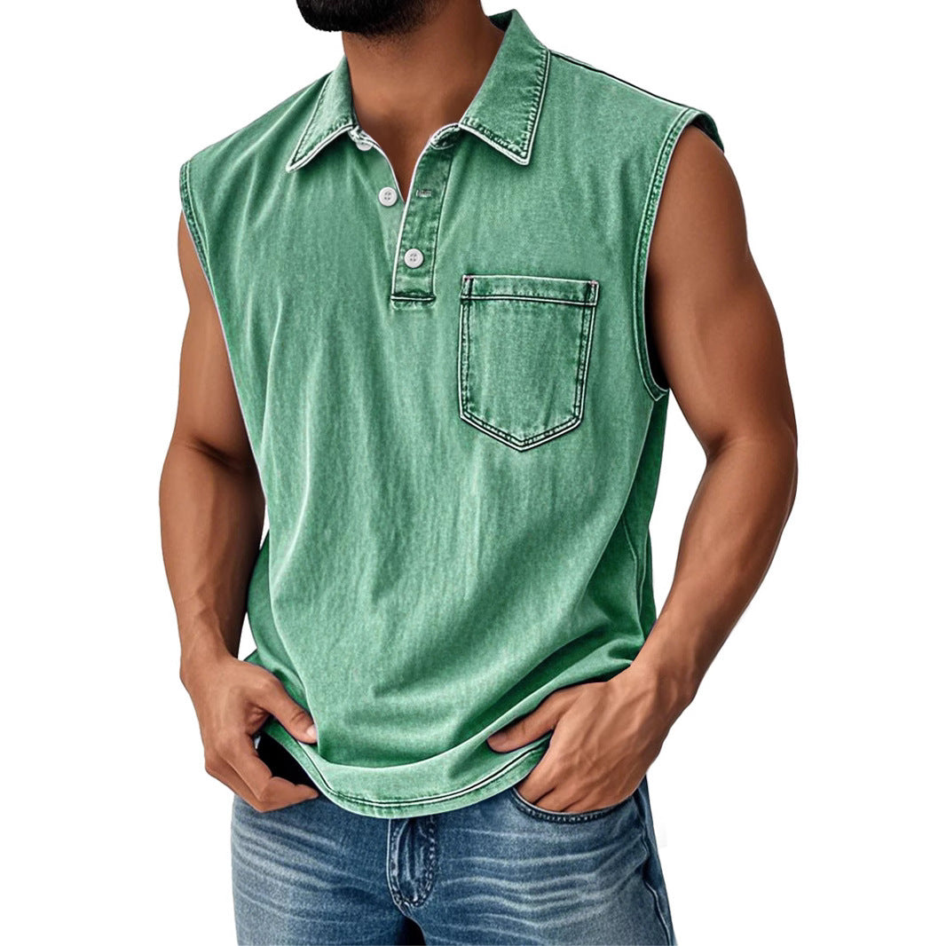 3D Digital Printing Men's Button Polo Shirt Short Sleeve