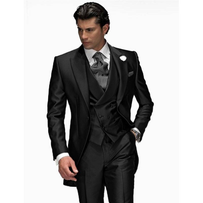 Gray Business Casual Suit Men's Three Pieces