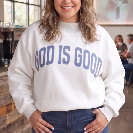 Light Grey Jesus Slogan Stand Neck Long Sleeve Oversized Tunic Plus Size Sweatshirt
