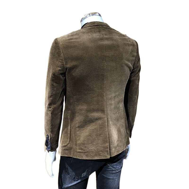 Corduroy Suit Men's Business Slim Fit Casual Small Suit